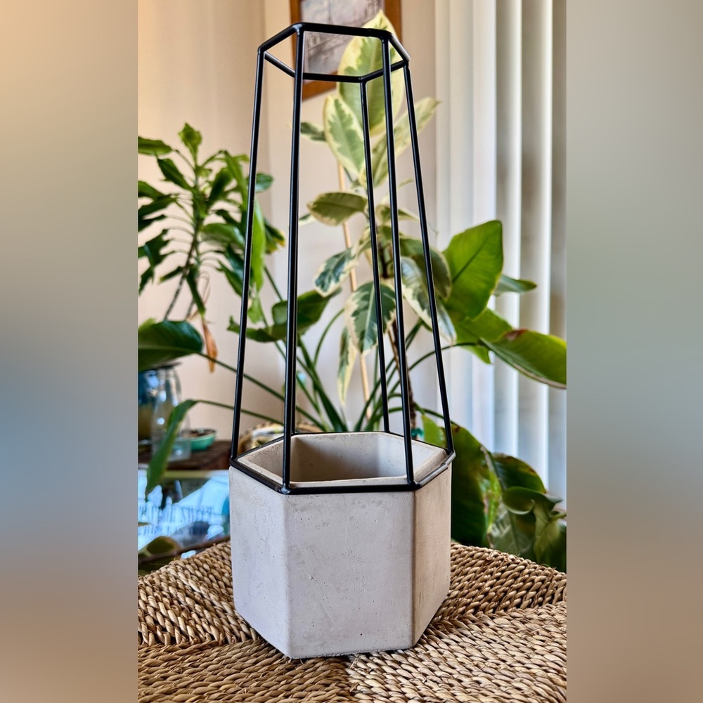Terrain Modern Geometric cement & iron Planter